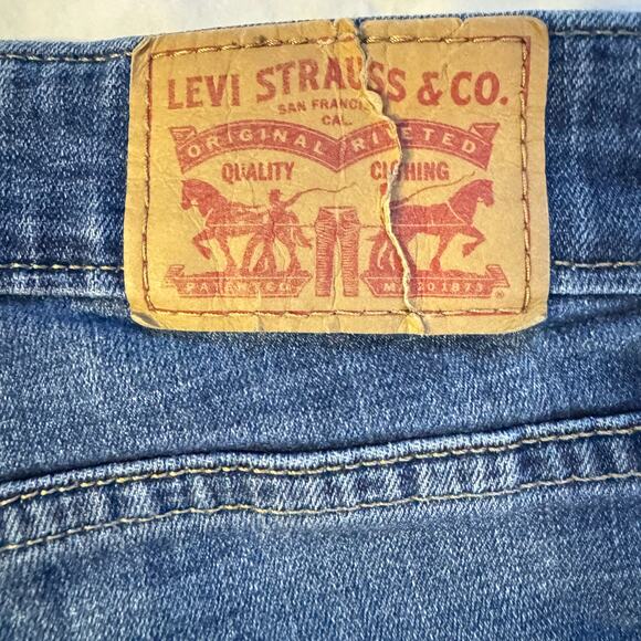 Upcycled Hand-Embroidered Levis Women's Size 28 Hi-Rise Bootcut Crop Circle - Picture 6 of 11